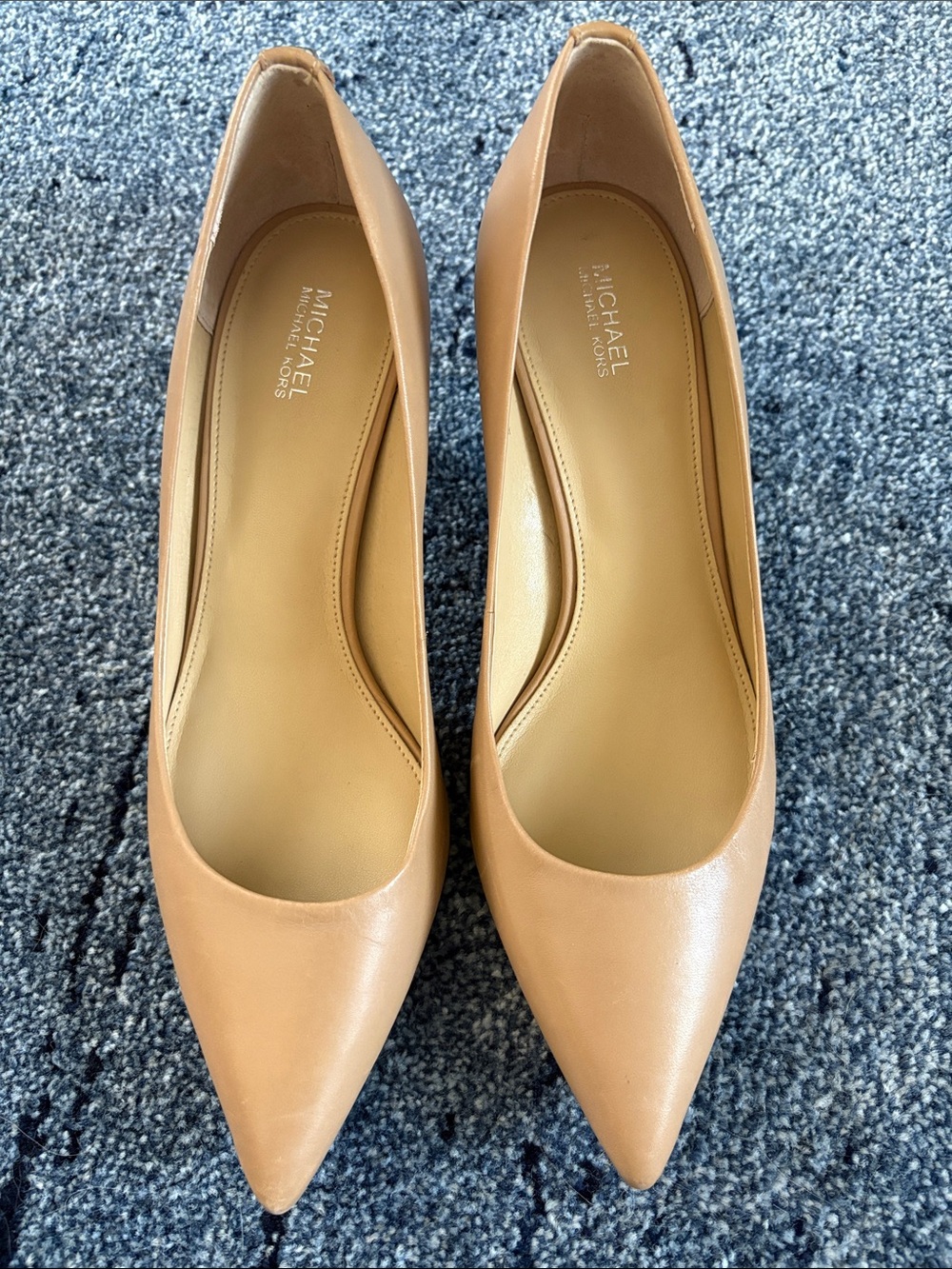 Michael Kors Nude/Tan Pointed-Toe Leather Pumps-Excellent Condition